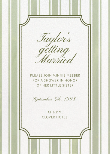 Ticking Stripes - Bridal Shower Invitation by Paperless Post