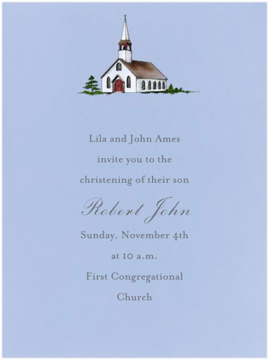 Country Church - Baptism & Christening Invitation by Paperless Post