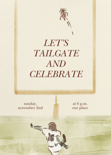 Watercolor Football Invitation