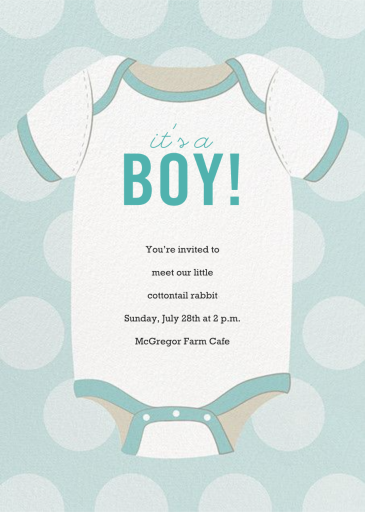 Baby Onesie - Invitation by Paper Source