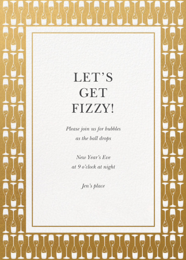 Gold Champagne Glass Invitation