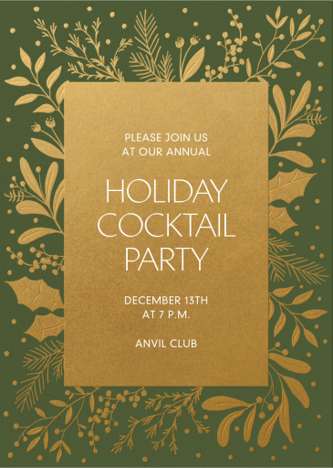 Gold Greenery - Invitation by Paperless Post