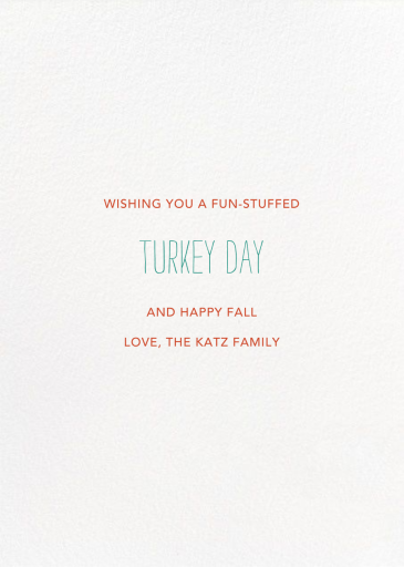 What a Beautiful Turkey - Thanksgiving Card by Mr. Boddington's Studio - Back