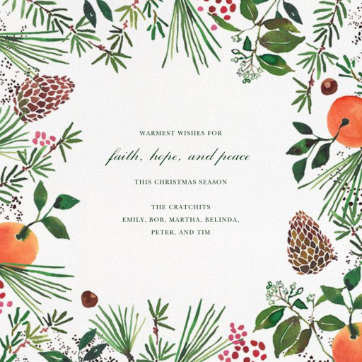 Holiday Market (Square) - Holiday Card by Happy Menocal