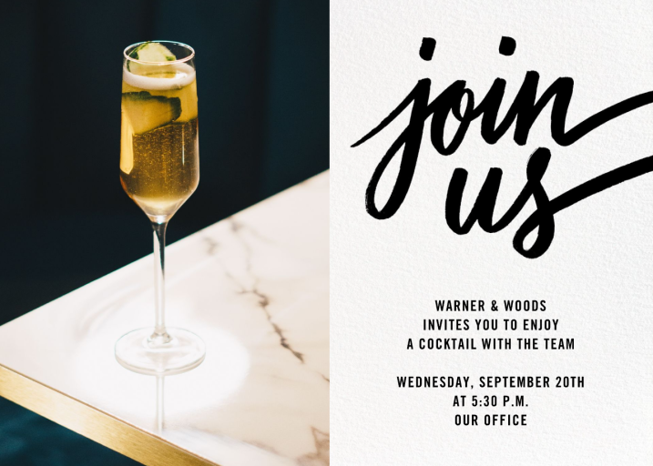 Horizontal Split Photo - Cocktail Party Invitation by Paperless Post