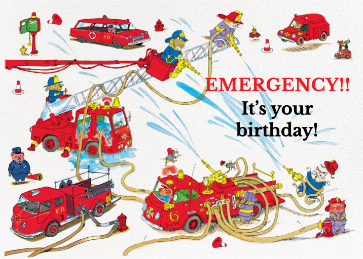 Emergency - Birthday Card by Richard Scarry