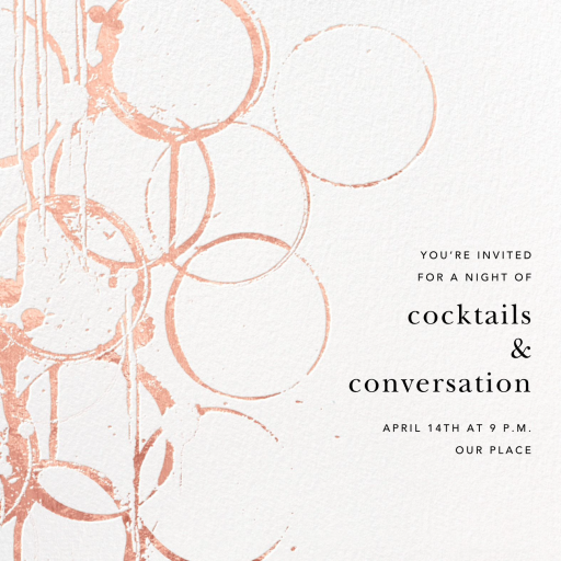 Metallic Circles Watermark - Cocktail Party Invitation by Kelly Wearstler