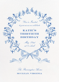Blue Wreath (Riley Sheehey) - Birthday Invitation by Dogwood Hill