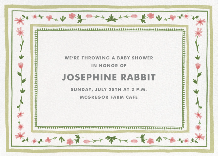 Floral Border - Baby Shower Invitation by Paperless Post