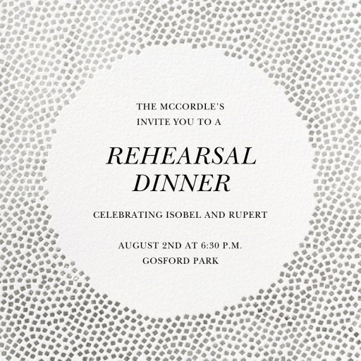 Metallic Confetti - Rehearsal Dinner Invitation by Kelly Wearstler