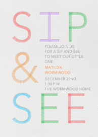 Sip & See Stitch - Sip and See Invitation by Paperless Post