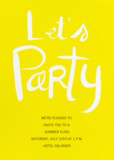 Let's Party - Party Invitation by Linda and Harriett