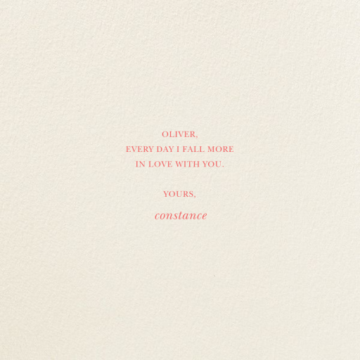 Peony Blossoms - Valentine's Day Card by Felix Doolittle - Back