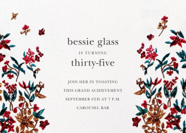 Embossed Floral - Birthday Invitation by Oscar de la Renta