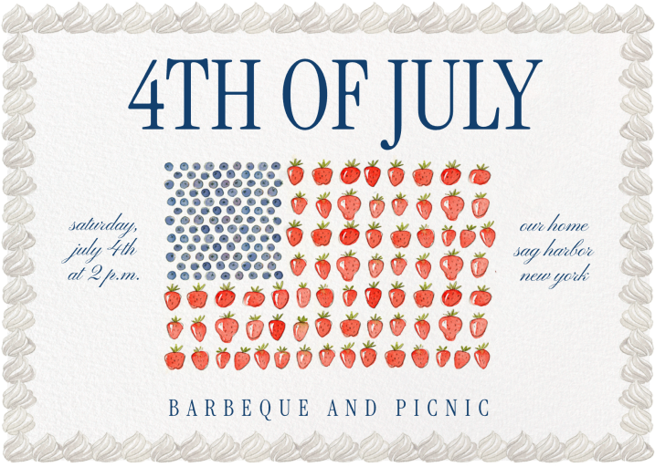 Red White and Blue Cake - 4th of July Invitation by Martha Stewart