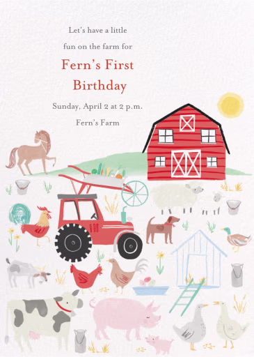 Farm Party - Birthday Invitation by Meri Meri