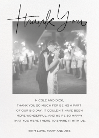 Cursive Black and White (Photo) - Thank You Card by Paperless Post