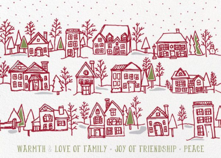 Village Holiday Card by Paper Source
