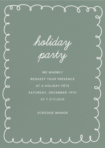 Festive Scribble Border - Holiday Party Invitation by sugar-paper