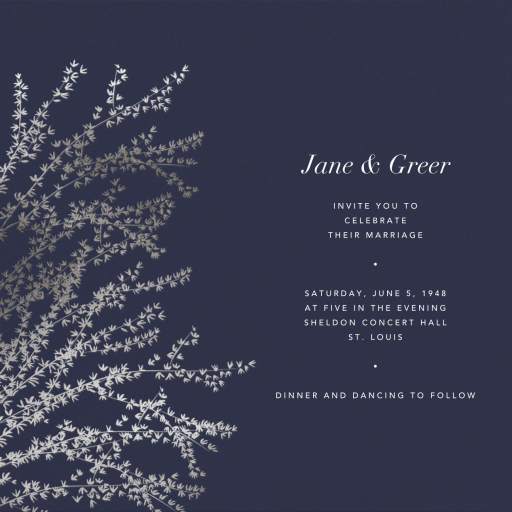 Forsythia Branch - Wedding Invitation by Paperless Post
