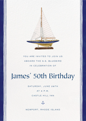 Miniature Boat Figurine (Sarah Robins Powell) - Invitation by Dogwood Hill