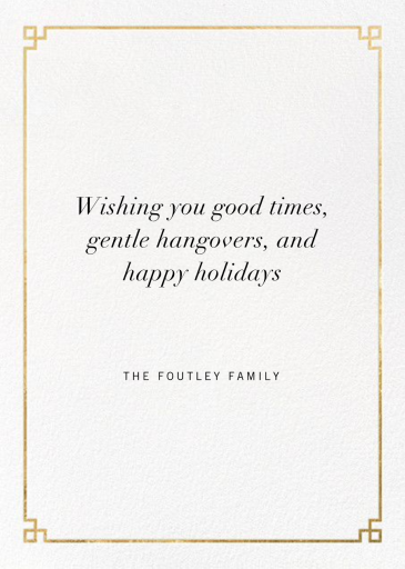 Nixon Holiday - Christmas Card by Jonathan Adler - Back