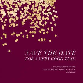 Gold Round Confetti - Holiday Save the Date by Kelly Wearstler