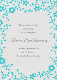 Vintage Flower - Confirmation Invitation by Linda and Harriett