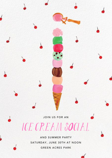 You're Double Dipping (Tall) - Ice Cream Social Invitation by Mr. Boddington's Studio