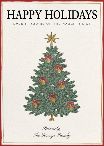 Ornamental Tree - Greeting - Christmas Card by Martha Stewart