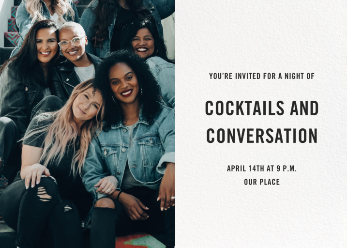 Simple Horizontal Split Photo - Cocktail Party Invitation by Paperless Post