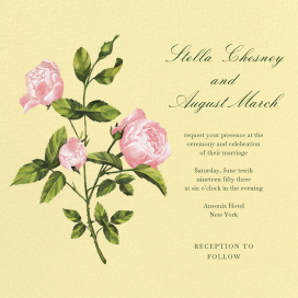 Rose Sprig - Wedding Invitation by Oscar de la Renta