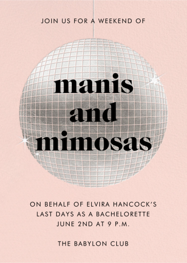 Sparkly Disco Ball - Bachelorette Party Invitation by Paperless Post