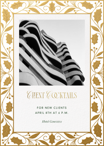 Golden Holly Tall - Corporate Holiday Party Invitation by Paperless Post