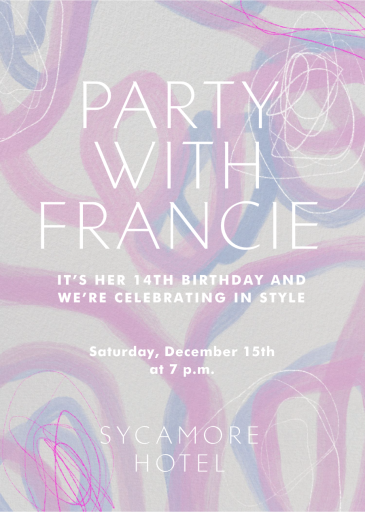 Scribble Art - Birthday Invitation by Gold Rush Paper