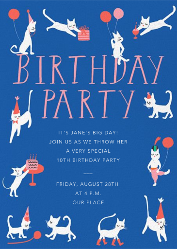 Feline Fine - Birthday Invitation by Mr. Boddington's Studio