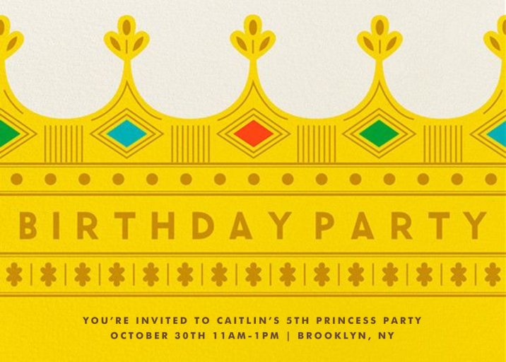 Crown - Birthday Invitation by The Indigo Bunting