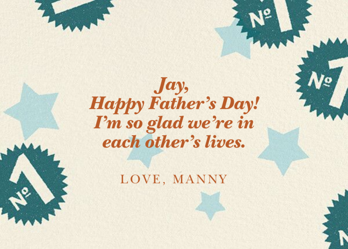 No 1 Like You (Stepdad) - Father's Day Card by Paperless Post - Back