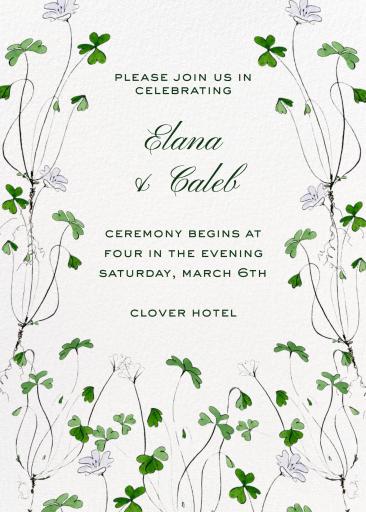 Watercolor Shamrock Invitation