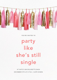 Glimmer (Tall) - Bachelorette Party Invitation by CONFETTISYSTEM