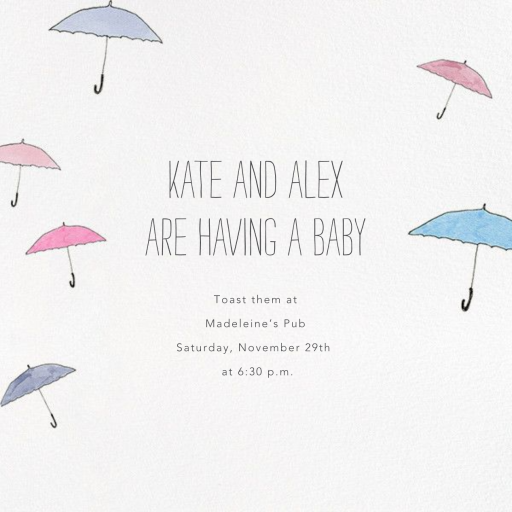 Umbrellas - Gender Reveal Invitation by Paperless Post