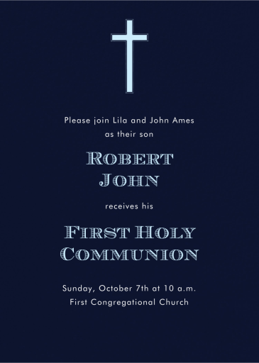 Navy - First Communion Invitation by Paperless Post