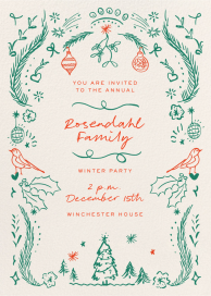 Holiday Love Birds - Christmas Party Invitation by Pulp Templates Co.
