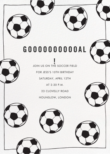Futbol - Birthday Invitation by Linda and Harriett