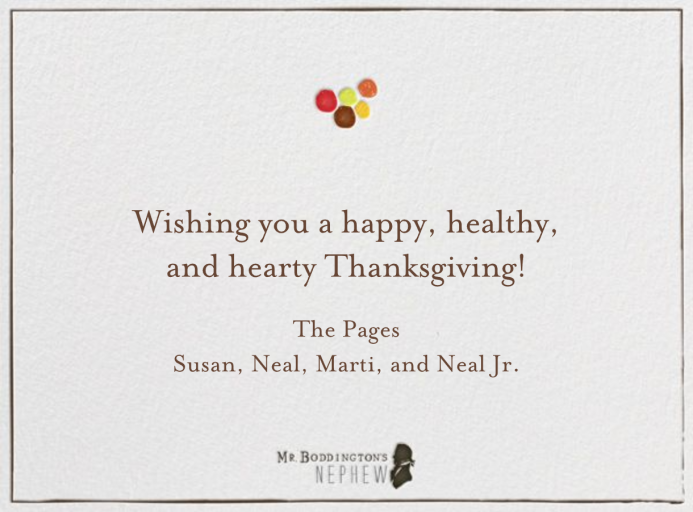 I Love You Plenty - Thanksgiving Card by Mr. Boddington's Studio - Back