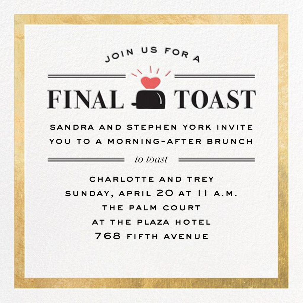 Toast of the Town Invitation