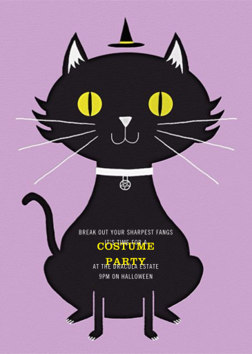 Black Cat in the Hat - Halloween Invitation by Paperless Post