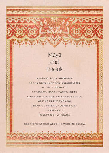 Golden Paisley - Wedding Invitation by Paperless Post