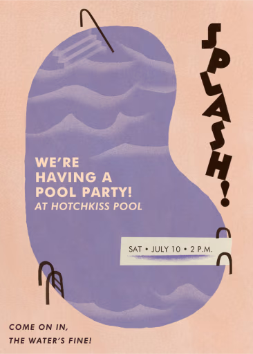 Splash Time - Pool Party Invitation by Josh Stover