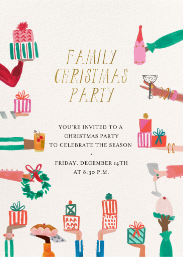 Gifts and Glasses - Christmas Party Invitation by Mr. Boddington's Studio